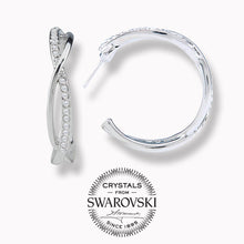 Load image into Gallery viewer, SS - CRYSTAL SPIRAL SEMI HOOP EARRINGS [Pendientes]
