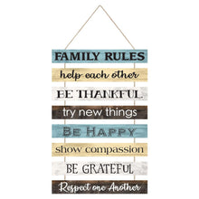 Load image into Gallery viewer, FAMILY RULES (en nuestro casa del colgante de pared)
