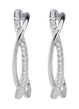 Load image into Gallery viewer, SS - CRYSTAL SPIRAL SEMI HOOP EARRINGS [Pendientes]
