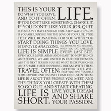 Load image into Gallery viewer, THIS IS YOUR LIFE' [decoración de la pared de fe]
