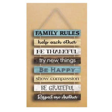 Load image into Gallery viewer, FAMILY RULES (en nuestro casa del colgante de pared)
